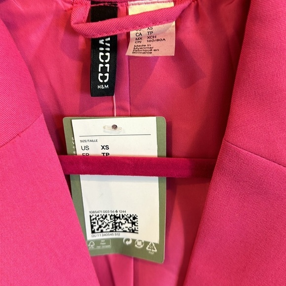 Divided by H&M oversized pink suit blazer size XS, pants size 4 - Picture 2 of 3